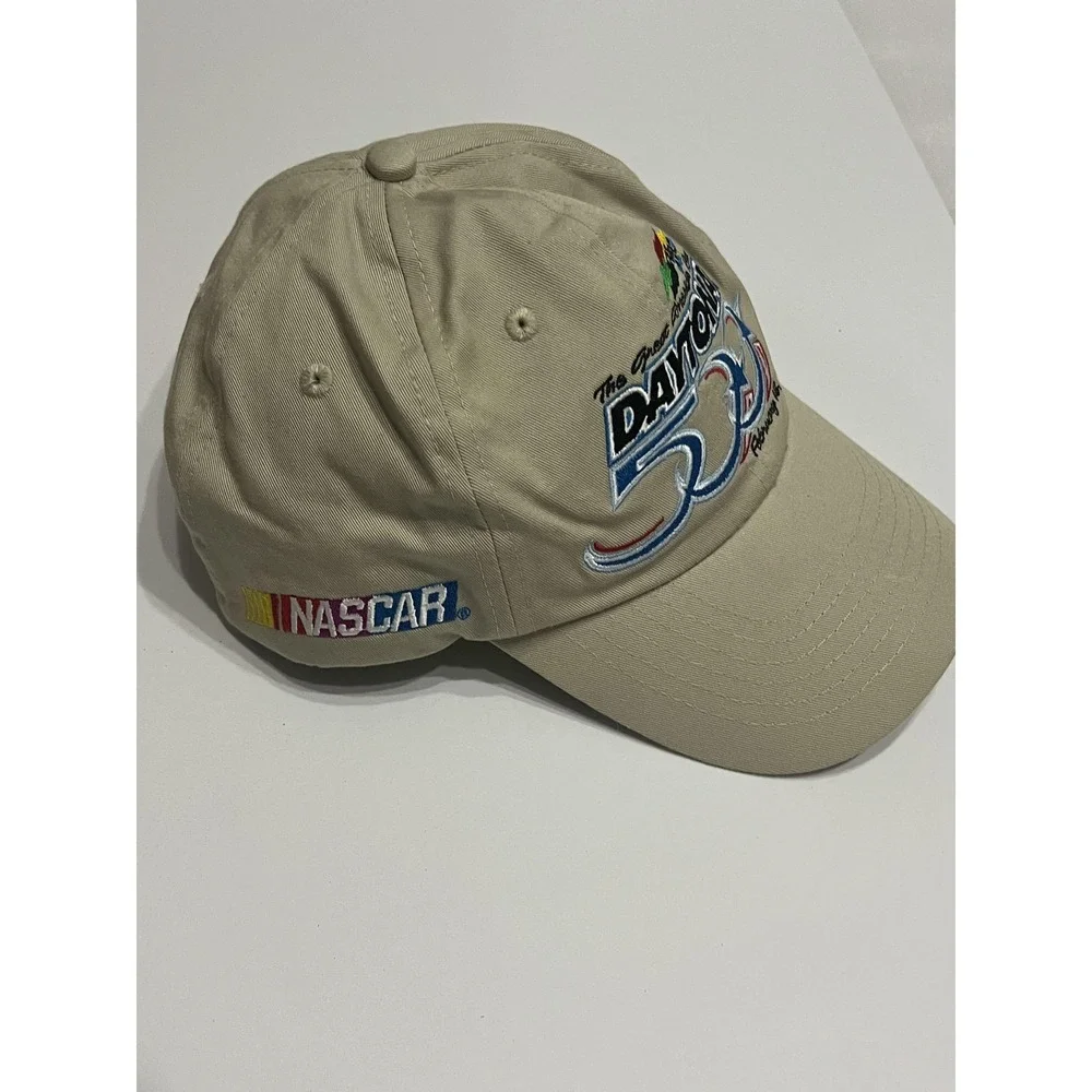 Vintage Daytona 500 Hat Cap Mens One Size Beige NASCAR‎ Racing Snap Back 2001